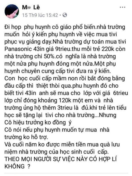 Đăng thông tin họp phụ huynh đầu năm lên Facebook, bị công an mời lên làm việc ảnh 2
