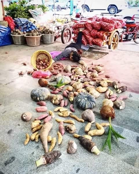 Không đồ hiệu xe sang, bà chị "bá đạo" khoe rau củ ngập sân theo trend "ngã sấp mặt" ảnh 1