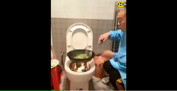 Ở ký túc xá phải nấu ăn trộm, sinh viên Trung Quốc gây sốc khi xào rau trên bồn cầu ảnh 2