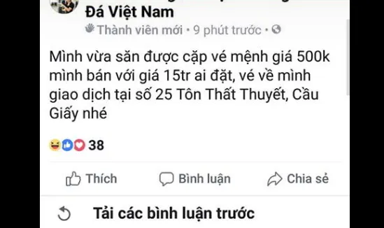 "Chợ vé online" trận chung kết Việt Nam - Malaysia sôi nổi, ngoài tầm kiểm soát ảnh 4