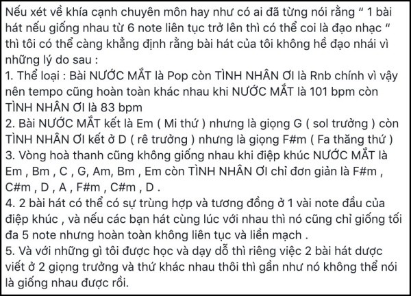 Châu Đăng Khoa viết tâm thư 1000 từ, dùng kiến thức chuyên môn để giải thích về ồn ào đạo nhạc ảnh 3
