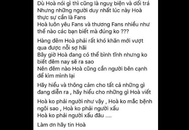Đầu năm mới, Hòa Minzy tiếp tục viết tâm thư xin lỗi, khẳng định không mắc bệnh ngôi sao ảnh 6