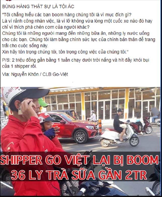 Dân mạng bức xúc khi shipper bị khách bỏ bom 36 ly trà sữa trị giá gần 2 triệu đồng ảnh 1