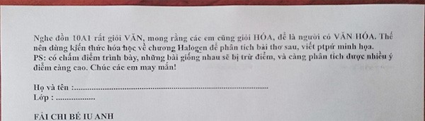 Khi cô giáo thích môn Văn nhưng phải đi dạy Hóa thì cả lớp sẽ nhận đề thi... bằng thơ ảnh 1