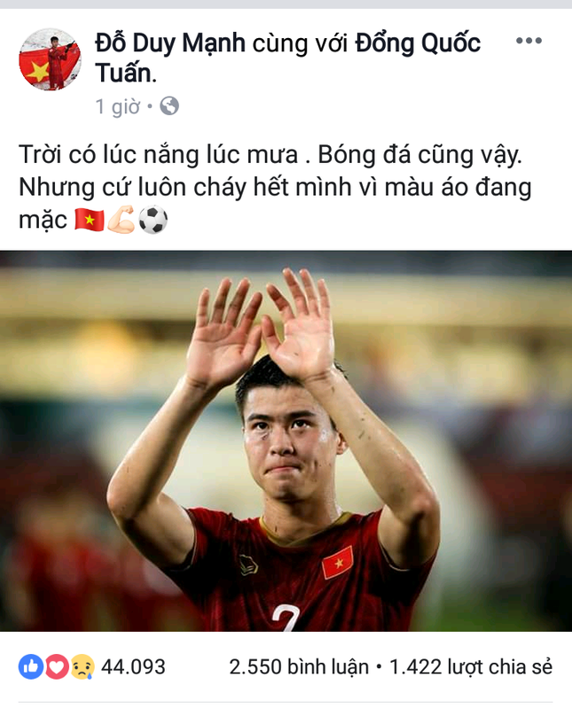 Không thể tham gia trận đấu tiếp theo, Duy Mạnh vẫn luôn đặt niềm tin vào đồng đội ảnh 1