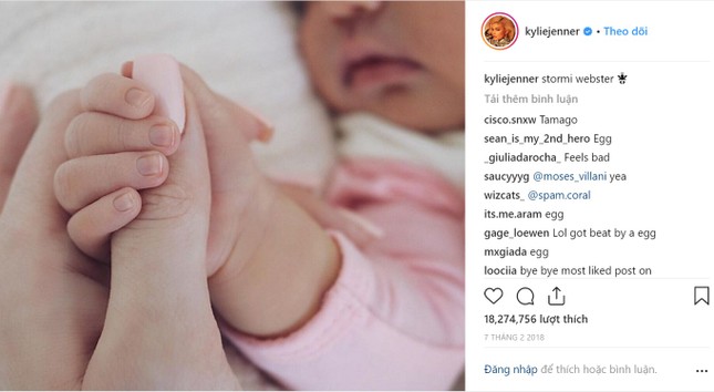 Không thể tin được, tấm ảnh một... quả trứng phá kỷ lục của Kylie Jenner trên Instagram ảnh 1