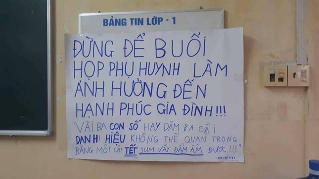 Mùa họp phụ huynh "khốc liệt" với những bức hình và khẩu hiệu khiến dân tình "cười rụng rốn" ảnh 1