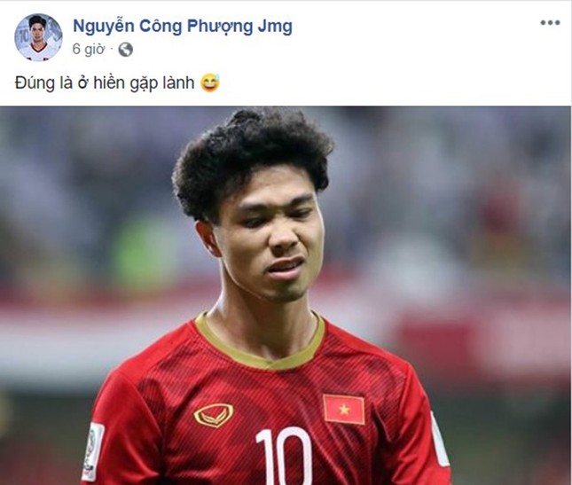 Hay tin đội tuyển vào vòng 1/8, Công Phượng đăng trạng thái: "Đúng là ở hiền gặp lành" ảnh 1