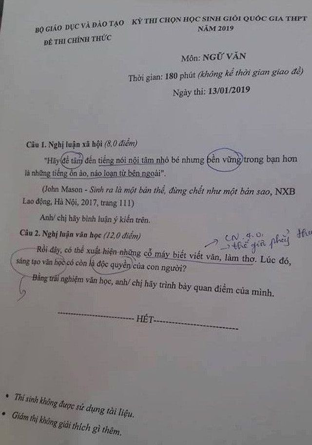 "Lùm xùm” đề thi học sinh giỏi quốc gia: Bộ Giáo dục nói gì? ảnh 1