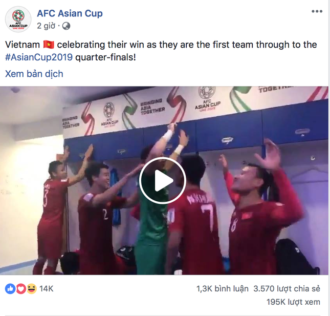 BTC Asian Cup tung clip cầu thủ Việt Nam ăn mừng chiến thắng trong phòng thay đồ ảnh 1
