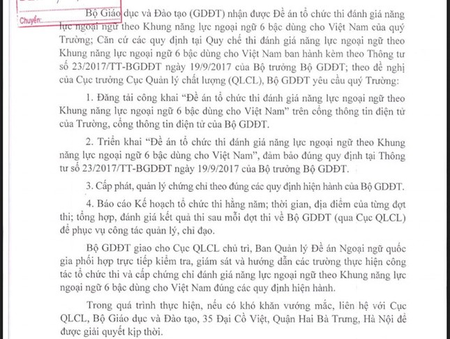 4 trường được công nhận tổ chức thi đánh giá năng lực ngoại ngữ trở lại ảnh 1