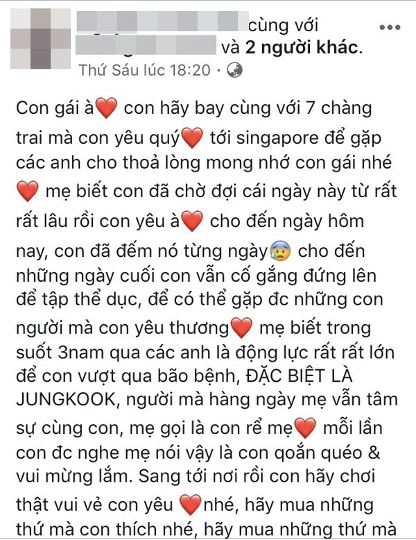 Câu chuyện đầy xúc động về cô bạn 15 tuổi bị ung thư xương và mất trước ngày gặp BTS ảnh 5