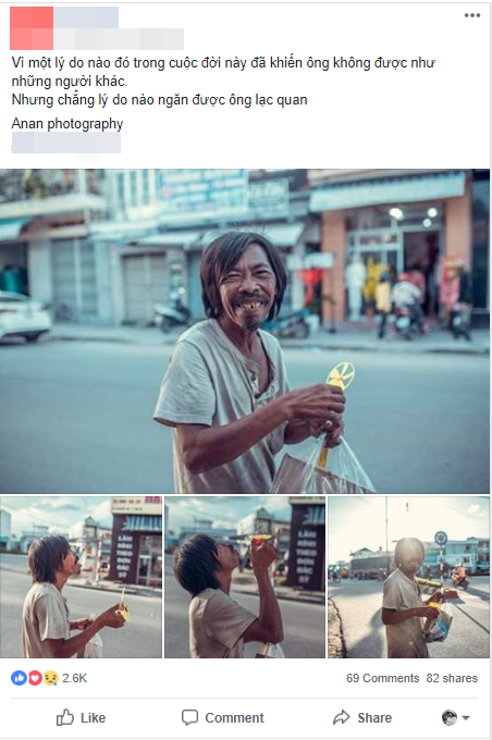 Nghèo khó không phải là mất tất cả, hãy mỉm cười lạc quan như người đàn ông lang thang này ảnh 1
