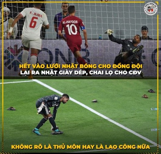 Giàu như UAE: Phi dép, chai lọ chưa hả dạ, CĐV tháo luôn vàng ném vào các cầu thủ Qatar ảnh 5