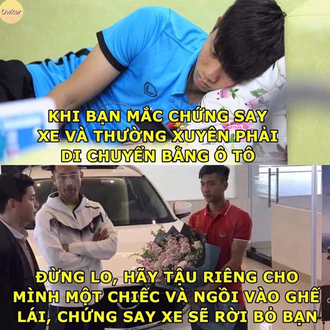Ảnh chế Phan Văn Đức mua ôtô tiền tỷ để "lấy độc trị độc say xe" ảnh 4