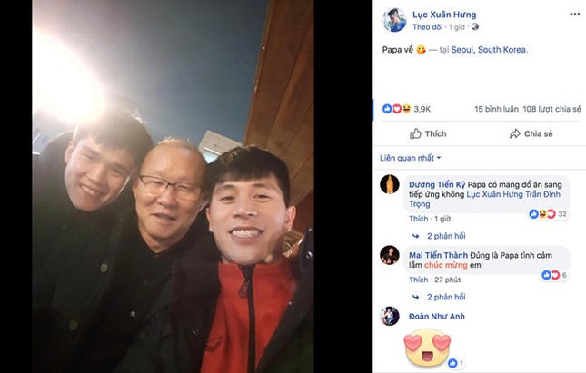 Đình Trọng, Xuân Hưng vui vẻ đoàn tụ với "papa" Park tại Hàn Quốc ảnh 2