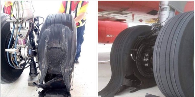 Máy bay VietJet bục lốp sau khi hạ cánh ở Tân Sơn Nhất ảnh 1