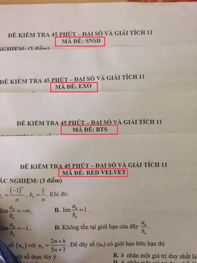 Khi thầy cô là fan Kpop thì mã đề kiểm tra sẽ "dư muối" thế này đây! ảnh 1
