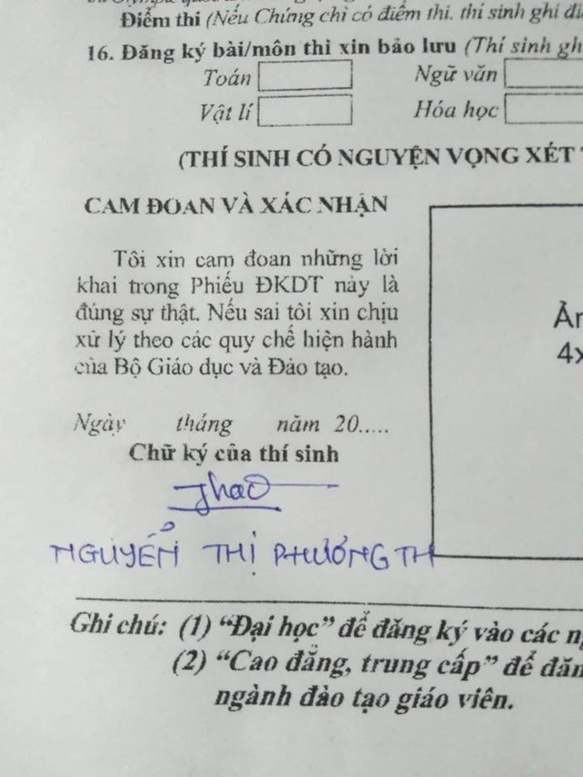 Cười ngất với muôn kiểu lỗi sai khi điền phiếu dự thi THPT Quốc gia ảnh 5