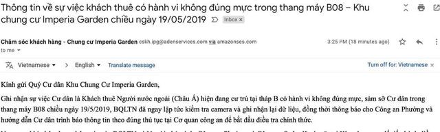 Hà Nội: Xác minh thông tin người nước ngoài sàm sỡ cư dân trong thang máy ảnh 2