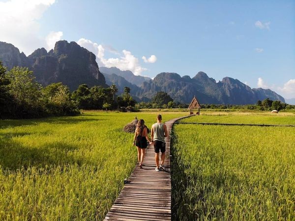 Cây cầu gỗ giữa đồng ruộng xanh rì khiến người ta phải thốt lên: Lào đẹp đến thế này ư? ảnh 5