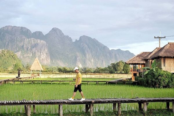 Cây cầu gỗ giữa đồng ruộng xanh rì khiến người ta phải thốt lên: Lào đẹp đến thế này ư? ảnh 21
