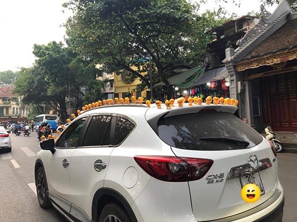 Đam mê nhún nhảy, chủ nhân chiếc ô tô dán hàng loạt "mặt cười lò xo vui nhộn" quanh xe ảnh 3