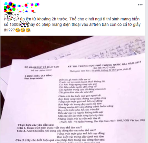 Phú Thọ: Giám thị ở đâu khi thí sinh dùng điện thoại chụp đề thi đăng lên mạng xã hội? ảnh 2