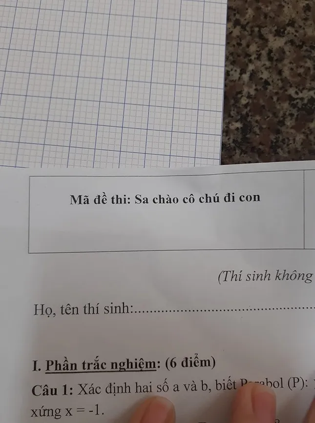Mã đề thi bắt trend "Sa chào các cô chú đi con" khiến cộng đồng mạng vô cùng thích thú ảnh 1
