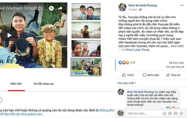 Vlogger khám phá Khoai Lang Thang bị YouTube tắt kiếm tiền và hạn chế người xem ảnh 2