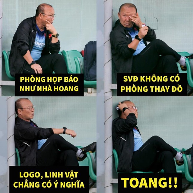 Ảnh chế bố Park bảo vệ học trò trong từng trận đấu tại SEA Games 30 ảnh 8