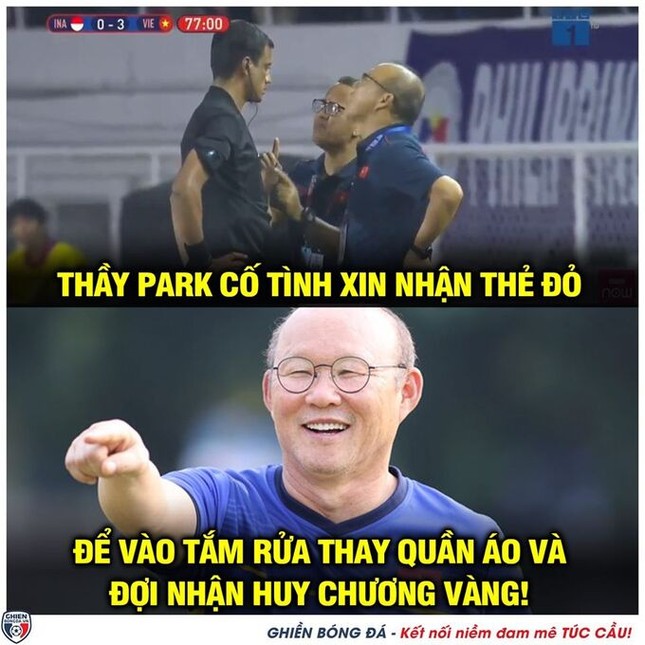 Chiếc thẻ đỏ của thầy Park trở thành cảm hứng chế ảnh ảnh 6