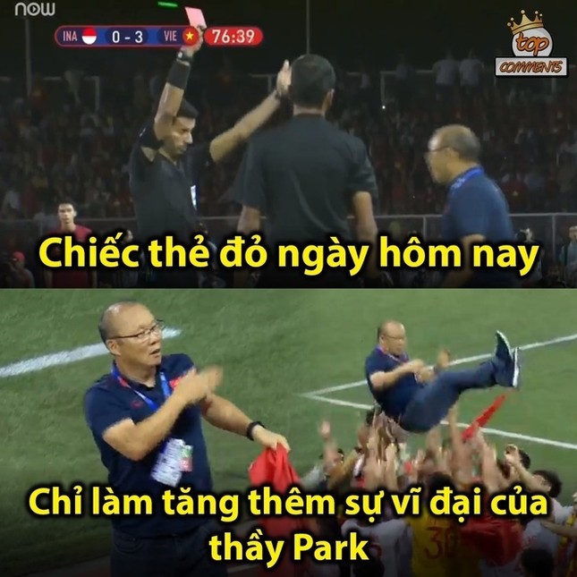 Chiếc thẻ đỏ của thầy Park trở thành cảm hứng chế ảnh ảnh 8