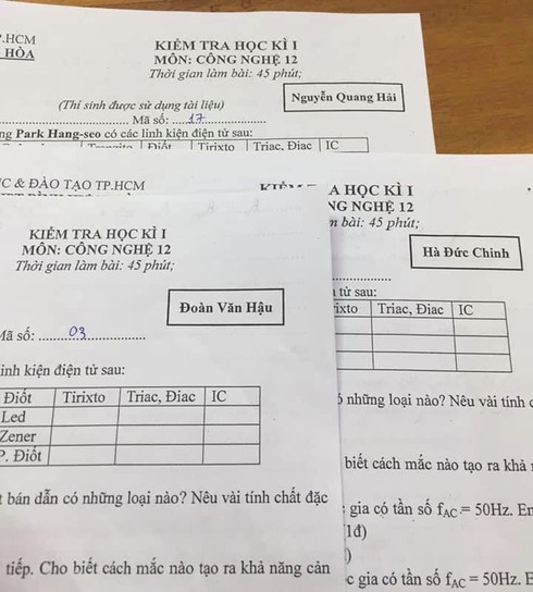 Mã đề thi toàn tên cầu thủ, vừa hài hước vừa "thách đố" học sinh quay bài ảnh 1