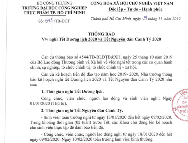 Có trường cho sinh viên nghỉ Tết Nguyên đán Canh Tý 2020 gần một tháng ảnh 2
