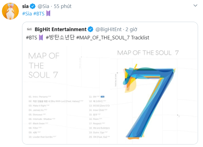 BTS tiết lộ tracklist, "thả thính" màn "bắt tay" với Sia trong album mới "MOTS: 7" ảnh 3
