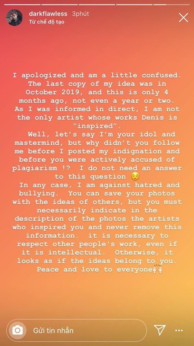 Denis Đặng xin lỗi chủ tài khoản Instagram nước ngoài về việc "mượn ý tưởng" nhưng bị phản bác không ngờ ảnh 6