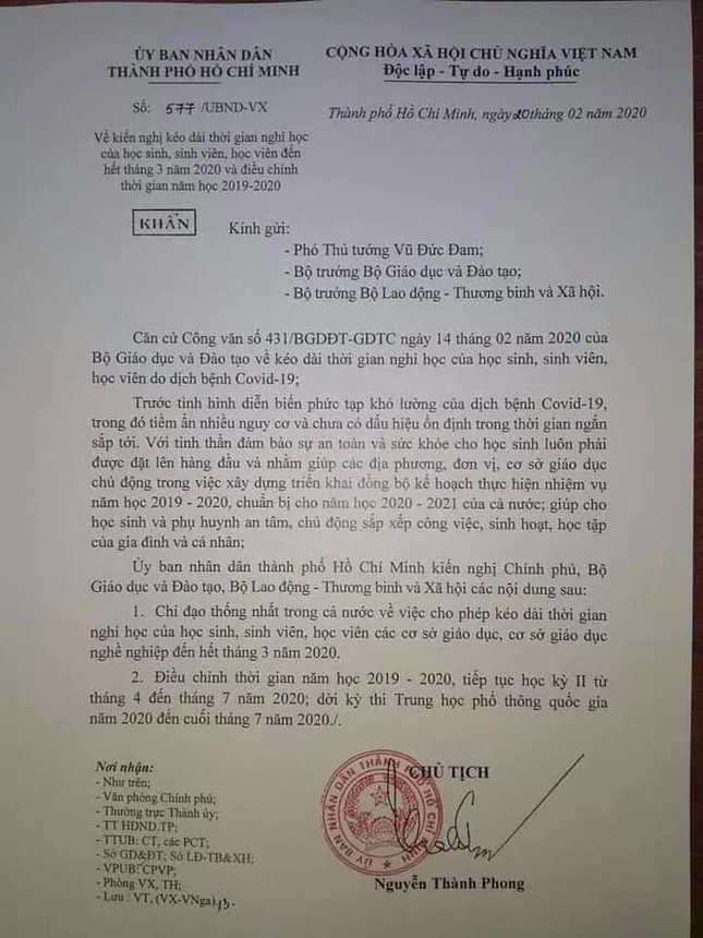 TPHCM kiến nghị cho học sinh nghỉ đến hết tháng 3 ảnh 2