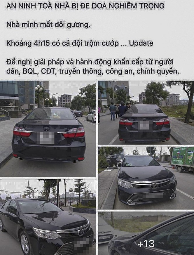Xôn xao hàng loạt ô tô bị trộm gương xe ở chung cư - ảnh 1