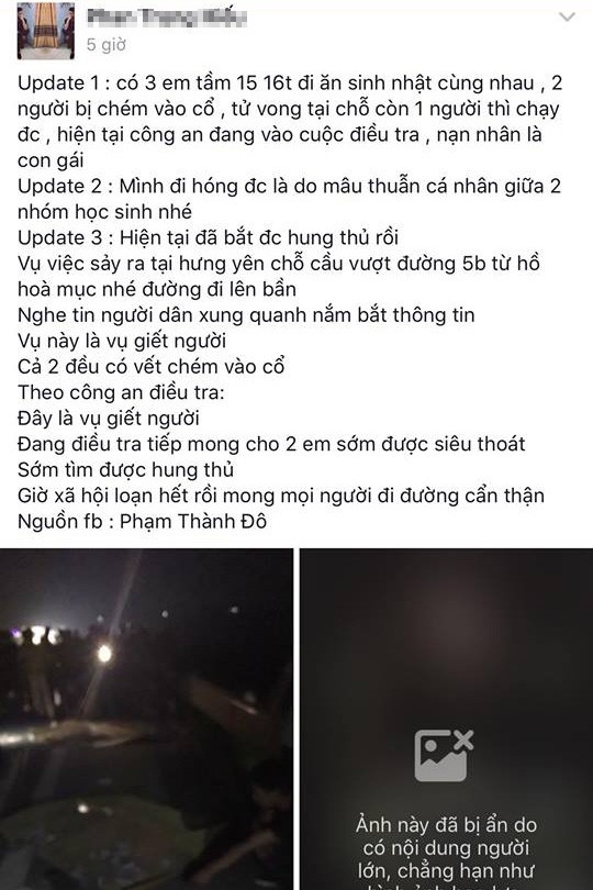 Thực hư hai nữ sinh bị sát hại khi đi sinh nhật - ảnh 1