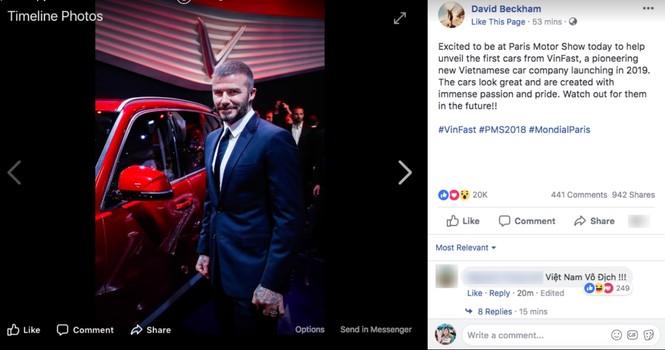 David Beckham viết cảm xúc về Vinfast trên trang cá nhân gây sốt - ảnh 1