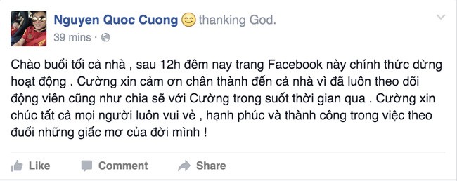 Cường 'Đô la' bất ngờ khóa Facebook - ảnh 2