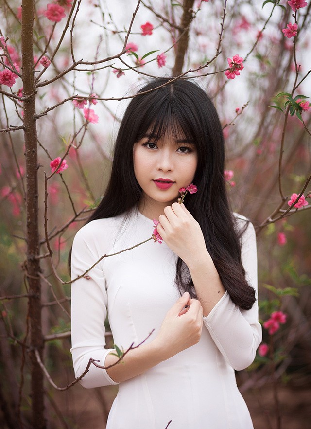 Nữ sinh Bưu chính làm duyên với hoa đào Nhật Tân - ảnh 2