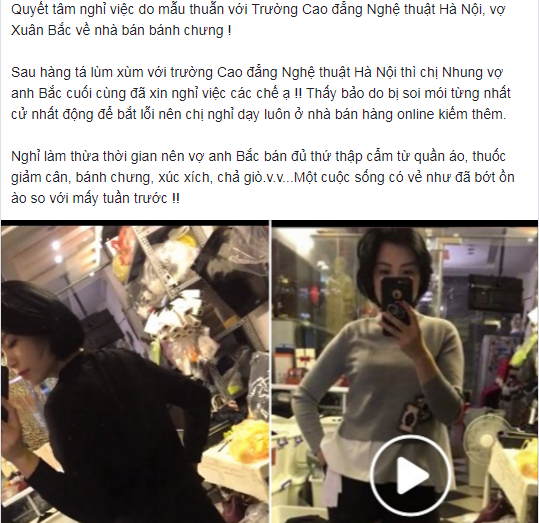 Thực hư chuyện vợ Xuân Bắc nghỉ việc, bán bánh chưng - ảnh 1