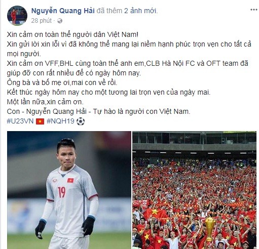 Tiền vệ Quang Hải chia sẻ sau Chung kết U23 Việt Nam- U23 Uzbekistan - ảnh 1
