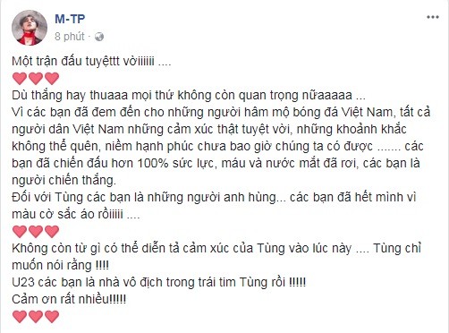 Sao việt chia sẻ sau Chung kết U23 Việt Nam- U23 Uzbekistan