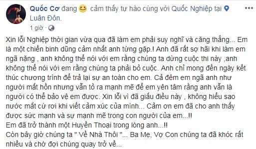 Quốc Cơ: Ba mẹ, vợ con đã khóc rất nhiều - ảnh 1