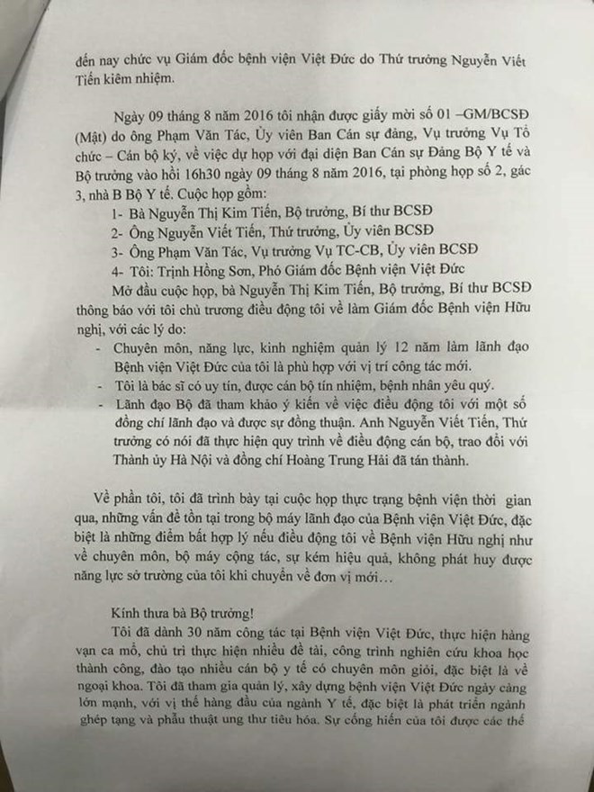 Bộ Y tế phản hồi