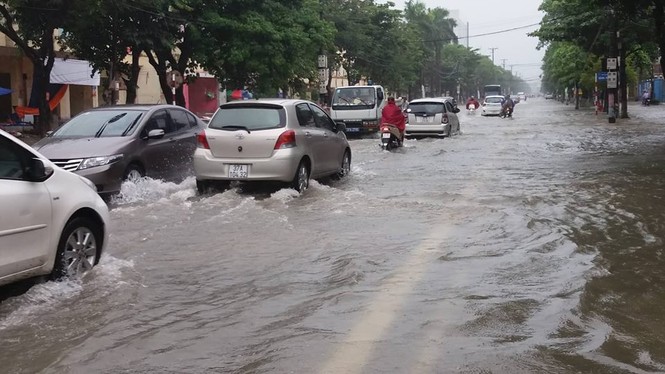 Người dân Nghệ An bỏ ô tô đi xe đạp vì đường ngập sâu trong nước - ảnh 5
