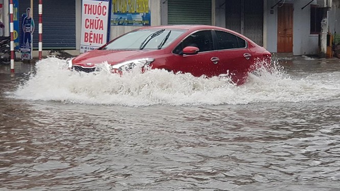 Người dân Nghệ An bỏ ô tô đi xe đạp vì đường ngập sâu trong nước - ảnh 3